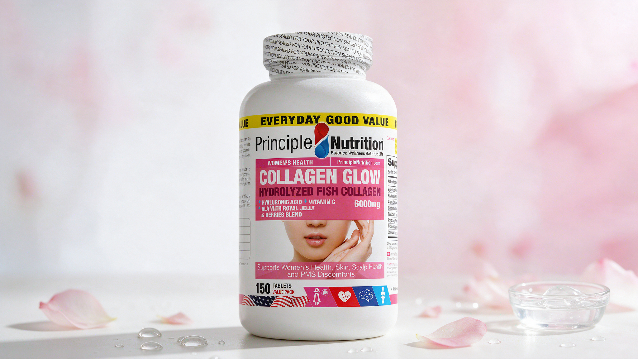 Collagen Glow 6000mg + Hyaluronic Acid + Vitamin C + ALA with Royal Jelly and Berries Blend lifestyle